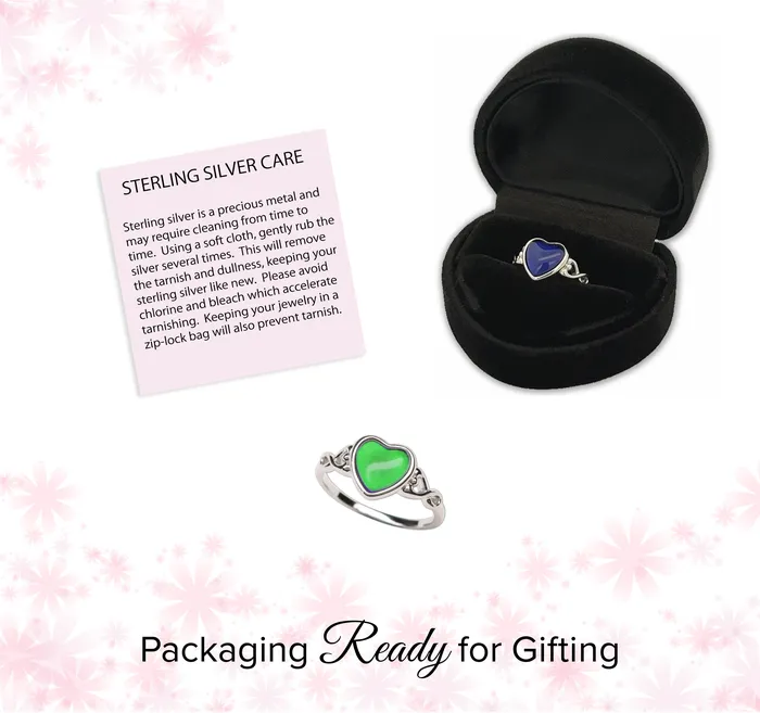 Rings Cherished Moments Sterling Silver Girls Mood Ring Heart