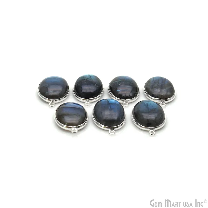 Rings Flashy Labradorite Cabochon 15x20mm Oval Double Bail Silver Plated Gemstone Connector GemMartUSA Rings Flashy Labradorite Cabochon 15x20mm Oval Double Bail Silver Plated Gemstone Connector GemMartUSA