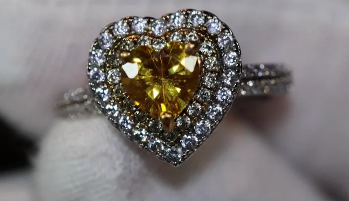 Rings Heart Ring Heart Shaped Ring Heart Shape Ring Diamond Heart Ring Womens Yellow Diamond Ring Lab Diamonds London