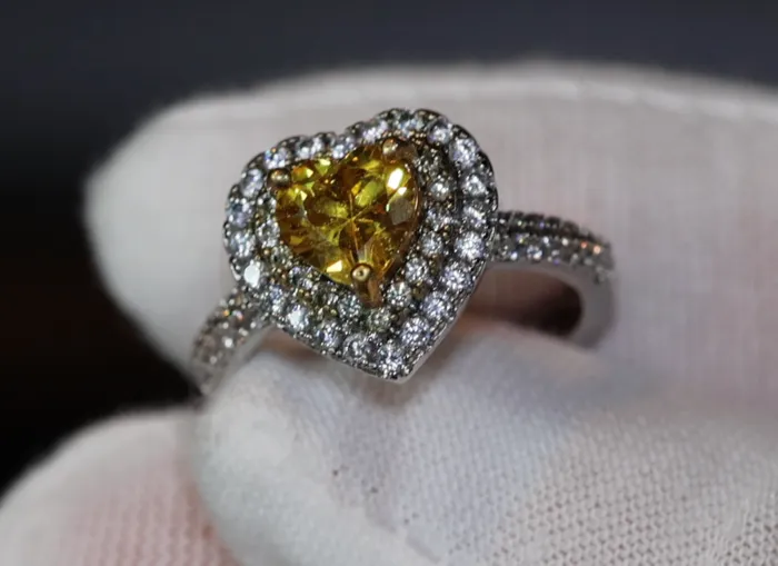 Rings Heart Ring Heart Shaped Ring Heart Shape Ring Diamond Heart Ring Womens Yellow Diamond Ring Lab Diamonds London