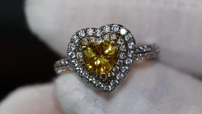 Rings Heart Ring Heart Shaped Ring Heart Shape Ring Diamond Heart Ring Womens Yellow Diamond Ring Lab Diamonds London