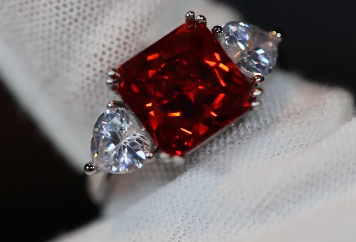 Rings Lab Diamonds London Three Stone Ring Red Diamond Ring Womens Engagement Ring