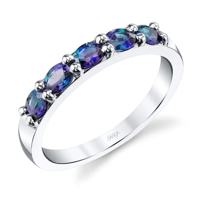 Rings Safiya Jewels Benevolence 18K White Gold Natural Alexandrite Ring