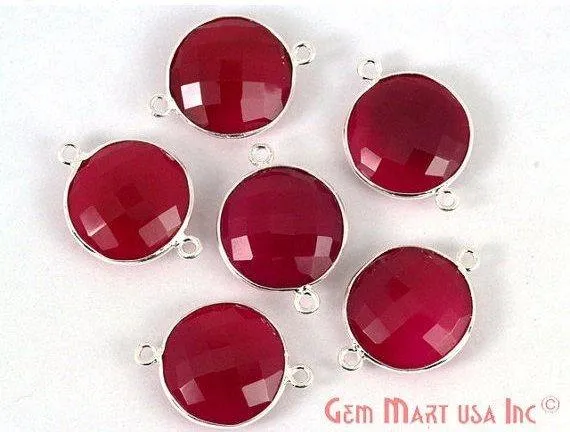 Round 16mm Double Bail Silver Bezel Gemstone Connector GemMartUSA Rings Round 16mm Double Bail Silver Bezel Gemstone Connector GemMartUSA Rings