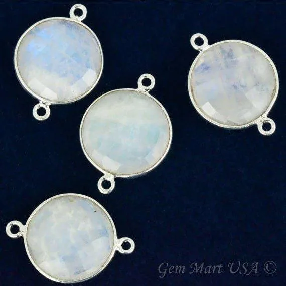 Round 16mm Double Bail Silver Bezel Gemstone Connector GemMartUSA Rings Round 16mm Double Bail Silver Bezel Gemstone Connector GemMartUSA Rings