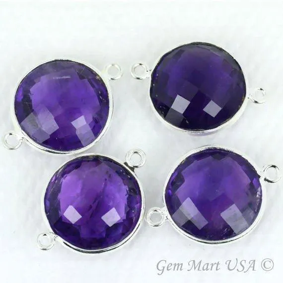 Round 16mm Double Bail Silver Bezel Gemstone Connector GemMartUSA Rings Round 16mm Double Bail Silver Bezel Gemstone Connector GemMartUSA Rings