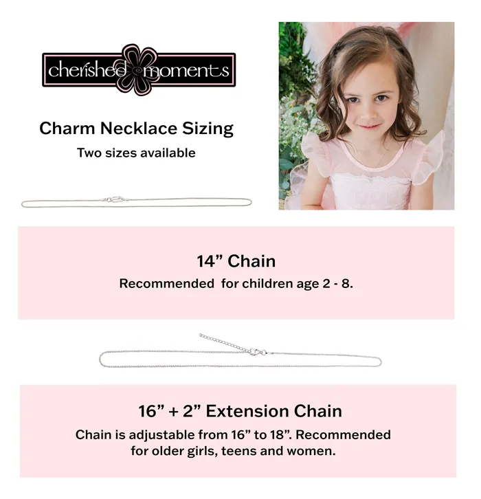 SALE Sterling Silver Childrens Heart Necklace with CZ Cross Cherished Moments Necklaces