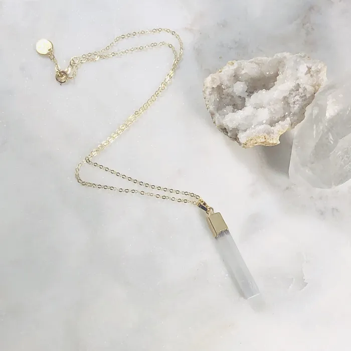 Selenite Necklace Sarah Belle Necklaces