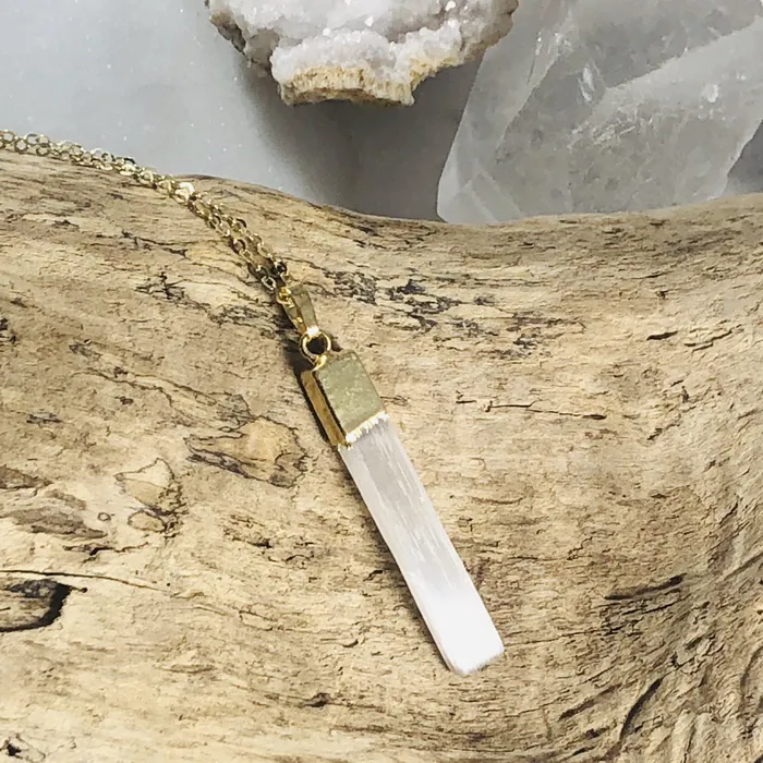 Selenite Necklace Sarah Belle Necklaces