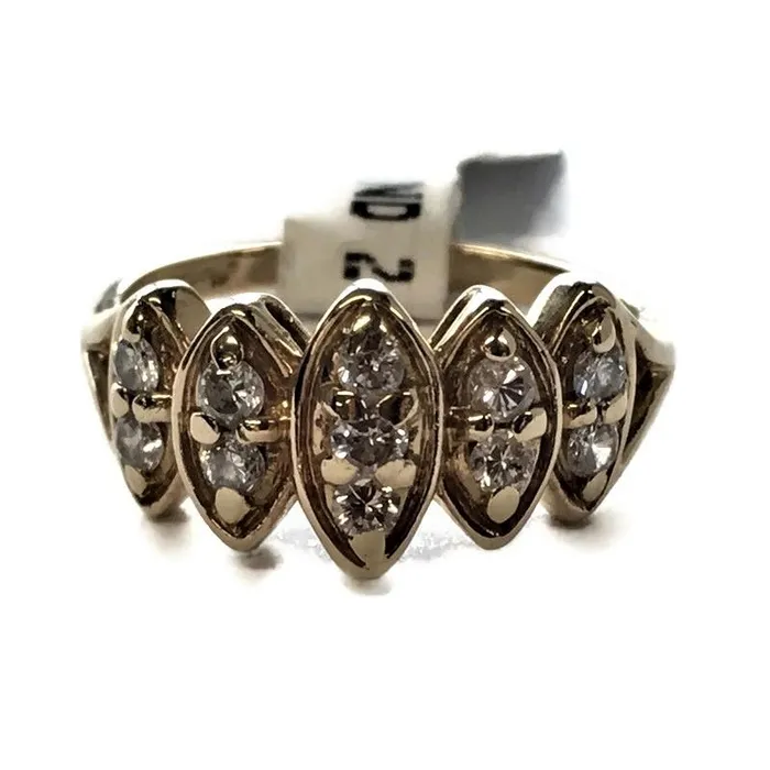 STA C Ladies 11 RBC Marquise Cut Diamond Anniversary Wedding Band in 14K Yellow Gold Preowned item 191641 Rings