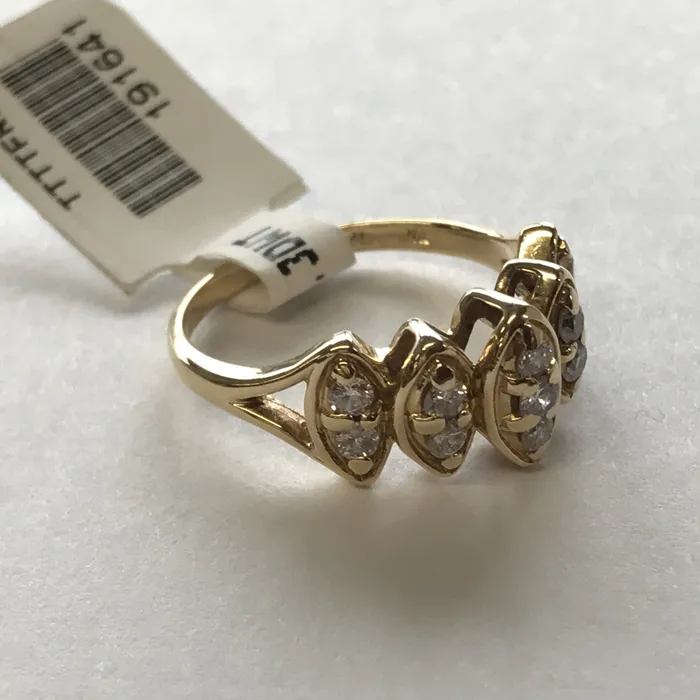 STA C Ladies 11 RBC Marquise Cut Diamond Anniversary Wedding Band in 14K Yellow Gold Preowned item 191641 Rings