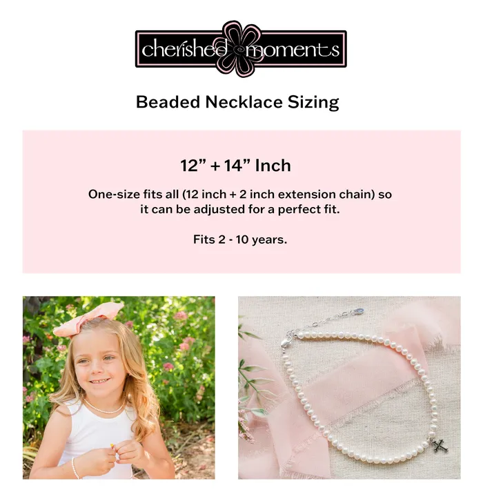 Sterling Silver White Chunky Pearl Necklace for Girls Cherished Moments Necklaces