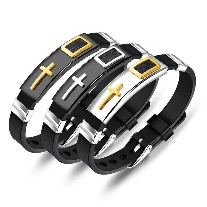 SWEET T 52 Bracelets Genuine Leather or Stainless Steel Charm BraceletBangle for Men and Boys With Stainless Steel Accents