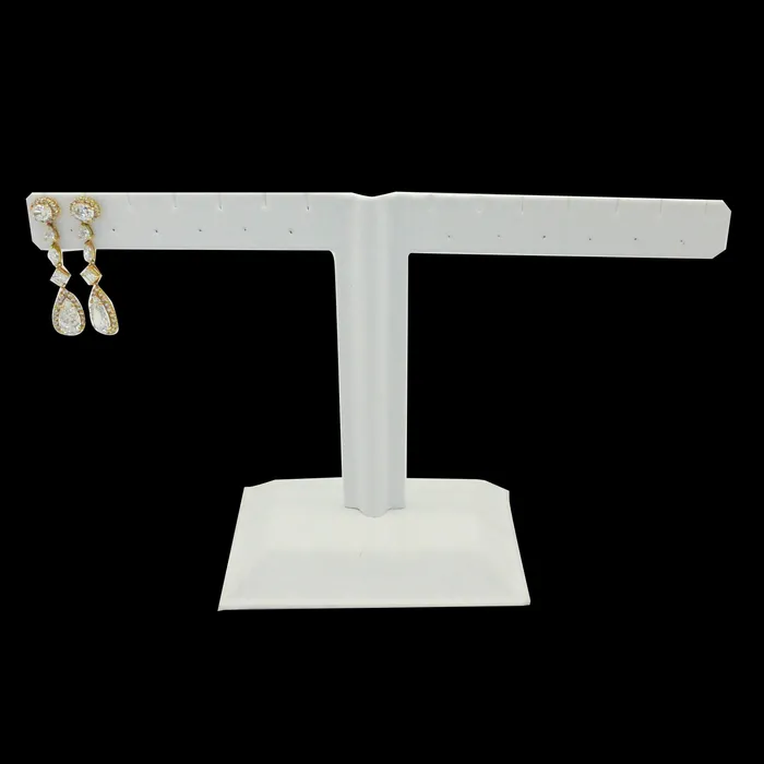 White Leatherette Earring TBar for Jewelry Display 6 Earrings JPIDisplay Earrings
