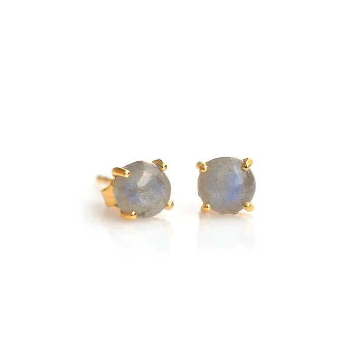 YoTreasure Earrings 150 Ct Labradorite Solid 10k Yellow Gold Stud Earrings