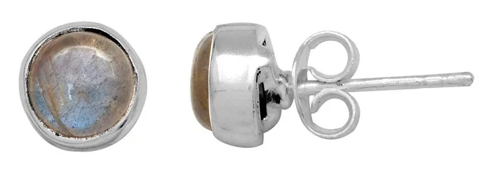 YoTreasure Earrings Labradorite Stud 925 Solid Sterling Silver Earrings Silver Jewelry
