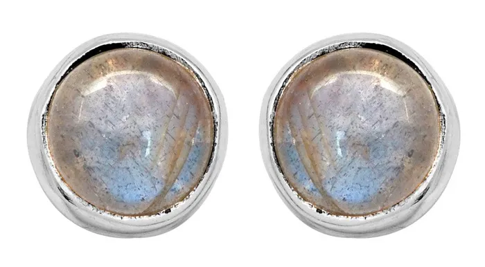 YoTreasure Earrings Labradorite Stud 925 Solid Sterling Silver Earrings Silver Jewelry