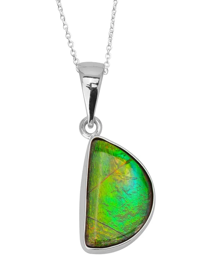 YoTreasure Necklaces 550 Ct Ammolite 925 Sterling Silver Necklace Pendant Jewelry YoTreasure Necklaces 550 Ct Ammolite 925 Sterling Silver Necklace Pendant Jewelry