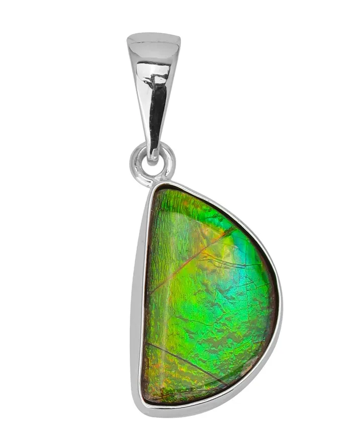 YoTreasure Necklaces 550 Ct Ammolite 925 Sterling Silver Necklace Pendant Jewelry