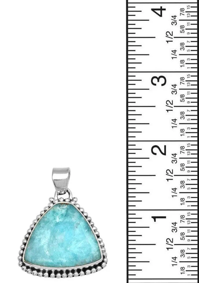 YoTreasure Necklaces Amazonite 1 34 Long 925 Solid Sterling Silver Pendant With 18 Chain