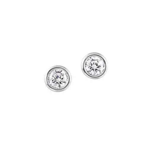 14K White Gold 050ctw Contemporary Stud Style Diamond Earrings GEMS ONE CORPRATION Earrings