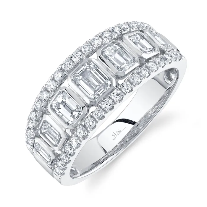 14K White Gold 155ctw Fancy Diamond Fashion Ring SHY CREATION Rings