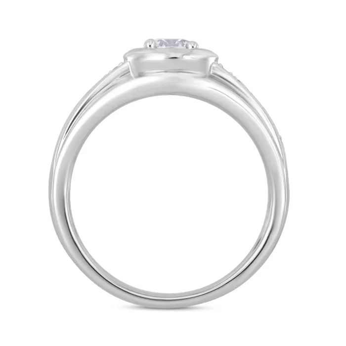14K WHITE GOLD 34CT ROUND DIAMOND MENS RING Ethos Rings
