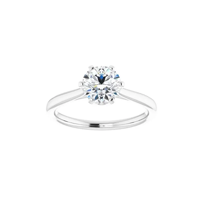 14K White Gold 6 Prong Style Diamond SemiMount Engagement Ring STULLER Rings