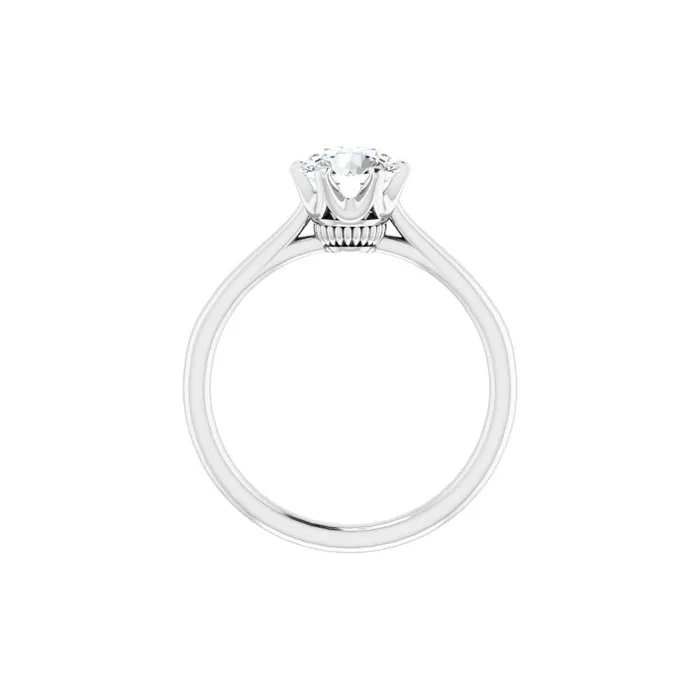 14K White Gold 6 Prong Style Diamond SemiMount Engagement Ring STULLER Rings