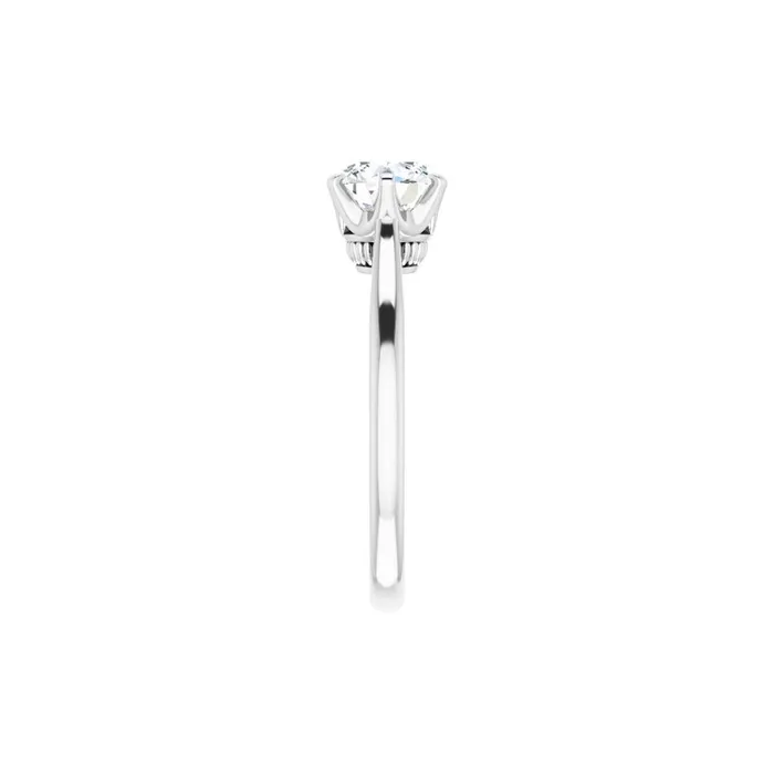 14K White Gold 6 Prong Style Diamond SemiMount Engagement Ring STULLER Rings