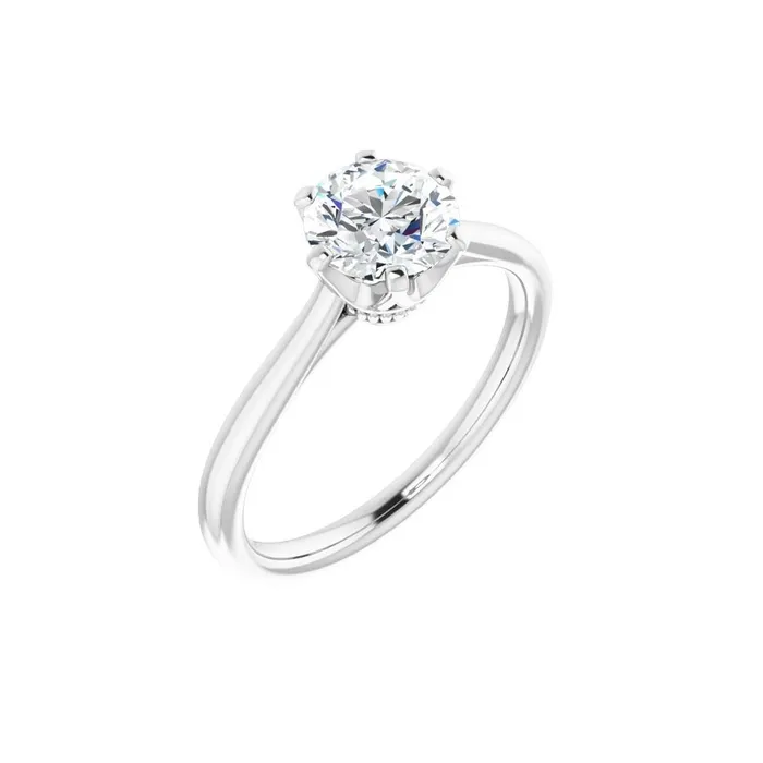 14K White Gold 6 Prong Style Diamond SemiMount Engagement Ring STULLER Rings