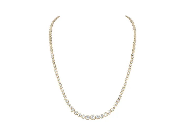 14K Yellow Gold 250ctw Riviera Style Necklace MALAKAN DIAMOND CO Necklaces