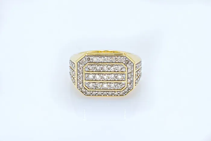 2 ctw Mens Diamond Ring Crown Jewels Coin Rings