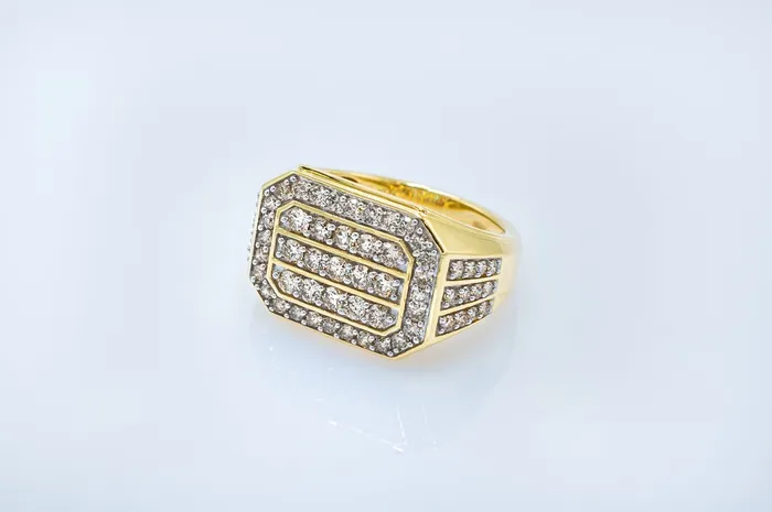 2 ctw Mens Diamond Ring Crown Jewels Coin Rings
