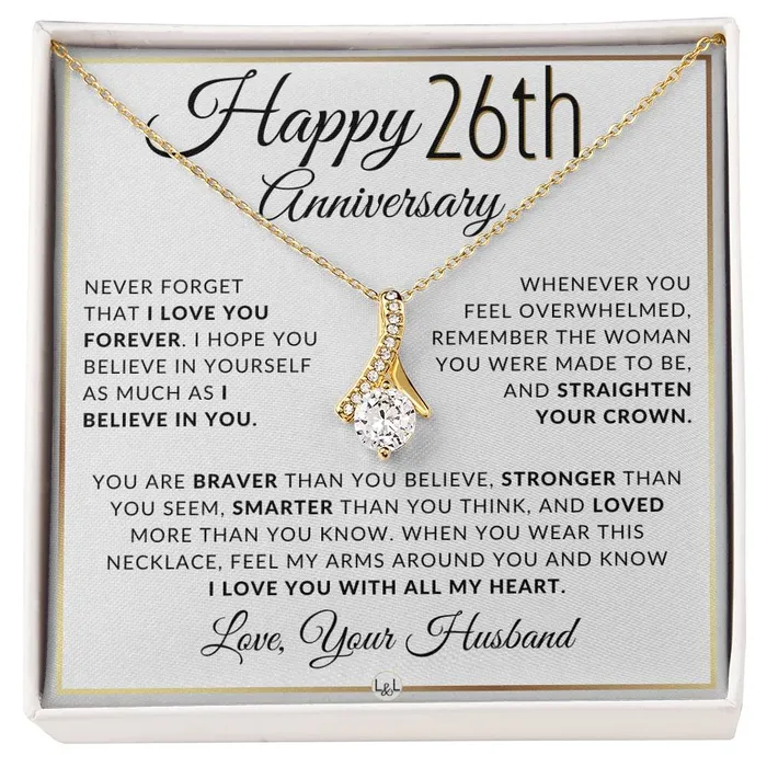 26th Anniversary Gift For Wife Anniversary Gift Idea For Wife Drop Pendant Necklace Heartfelt Anniversary Message For Her ShineOn Fulfillment Necklaces 26th Anniversary Gift For Wife Anniversary Gift Idea For Wife Drop Pendant Necklace Heartfelt Anniversary Message For Her ShineOn Fulfillment Necklaces