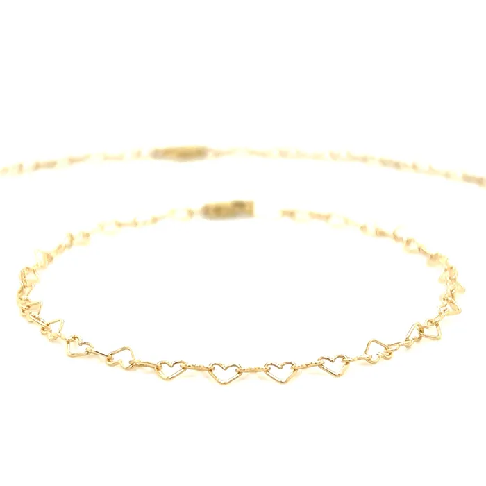 302 Fine Jewelry Have A Heart Solid 14K Gold Chain 7 Bracelet 9 Anklet 16 18 Necklace Necklaces
