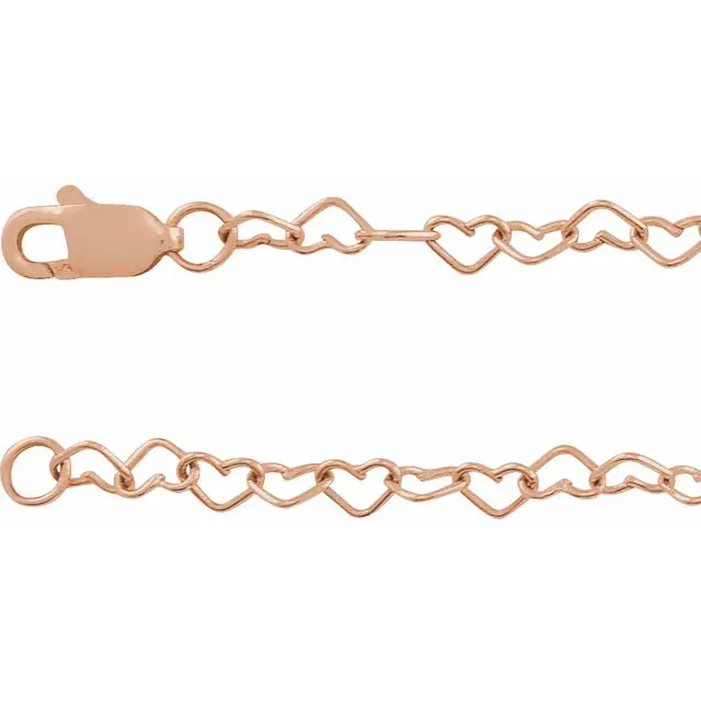 302 Fine Jewelry Have A Heart Solid 14K Gold Chain 7 Bracelet 9 Anklet 16 18 Necklace Necklaces