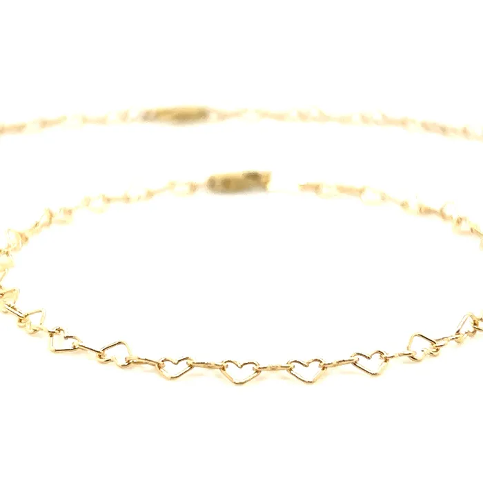 302 Fine Jewelry Have A Heart Solid 14K Gold Chain 7 Bracelet 9 Anklet 16 18 Necklace Necklaces