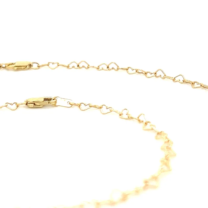 302 Fine Jewelry Have A Heart Solid 14K Gold Chain 7 Bracelet 9 Anklet 16 18 Necklace Necklaces