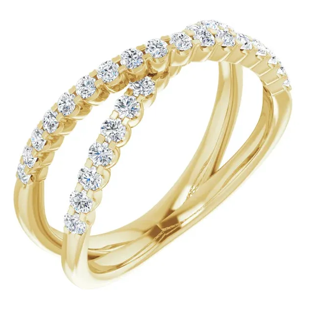 302 Fine Jewelry Rings Criss Cross 12 CTW Natural or LabGrown Diamond Ring Solid 14K Yellow White Rose Gold