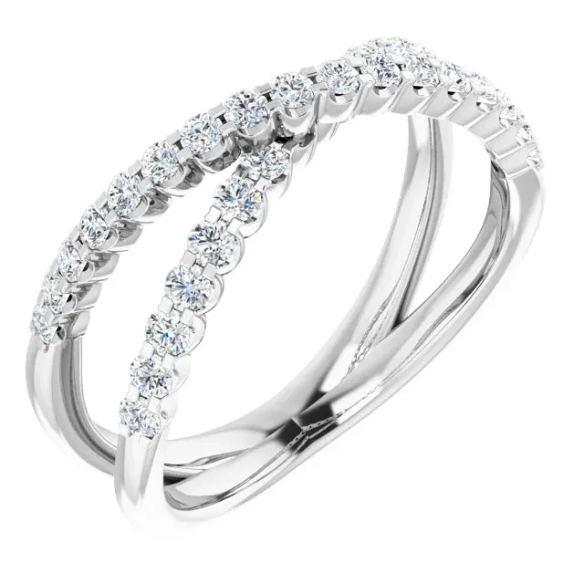 302 Fine Jewelry Rings Criss Cross 12 CTW Natural or LabGrown Diamond Ring Solid 14K Yellow White Rose Gold