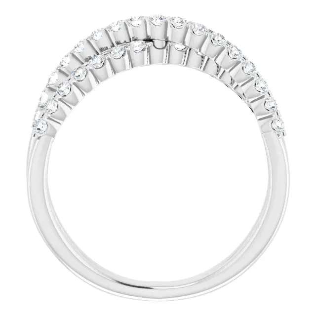 302 Fine Jewelry Rings Criss Cross 12 CTW Natural or LabGrown Diamond Ring Solid 14K Yellow White Rose Gold