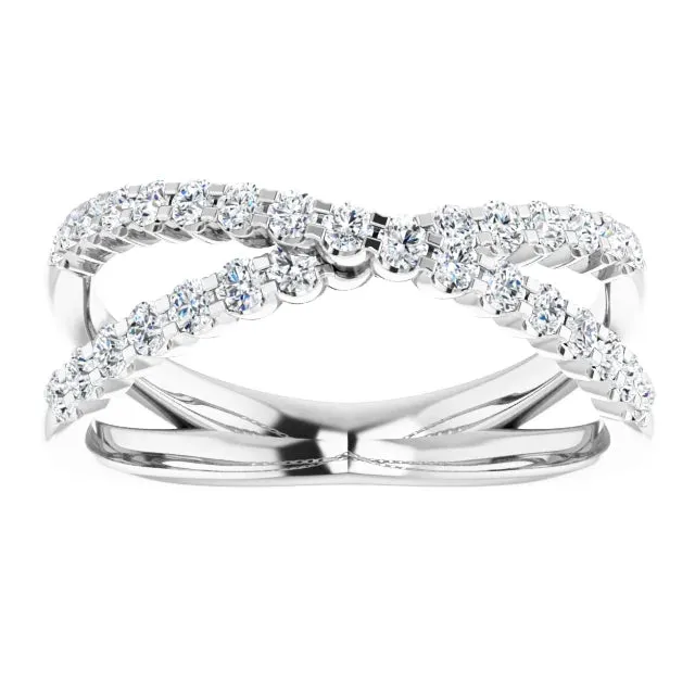302 Fine Jewelry Rings Criss Cross 12 CTW Natural or LabGrown Diamond Ring Solid 14K Yellow White Rose Gold
