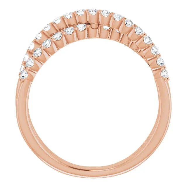 302 Fine Jewelry Rings Criss Cross 12 CTW Natural or LabGrown Diamond Ring Solid 14K Yellow White Rose Gold