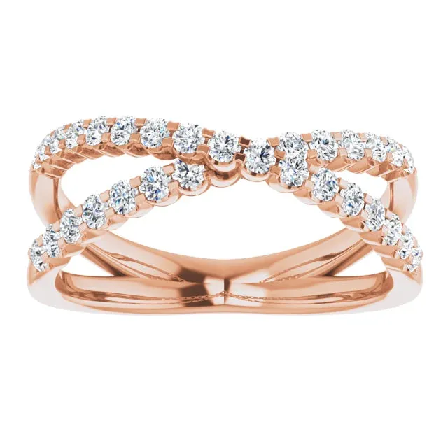 302 Fine Jewelry Rings Criss Cross 12 CTW Natural or LabGrown Diamond Ring Solid 14K Yellow White Rose Gold