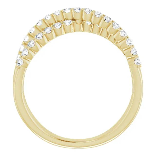 302 Fine Jewelry Rings Criss Cross 12 CTW Natural or LabGrown Diamond Ring Solid 14K Yellow White Rose Gold
