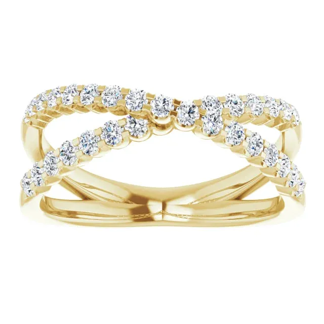 302 Fine Jewelry Rings Criss Cross 12 CTW Natural or LabGrown Diamond Ring Solid 14K Yellow White Rose Gold