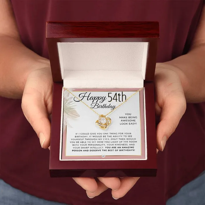 54th Birthday Gift Idea For Her Necklace For 54 Year Old Birthday Necklace For 54 Year Old Woman Beautiful Birthday Pendant Jewelry ShineOn Fulfillment Necklaces