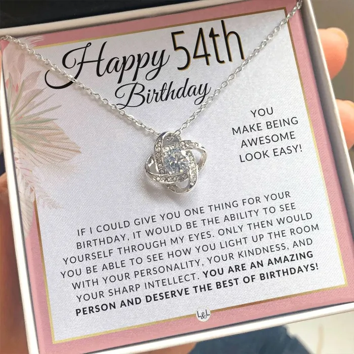 54th Birthday Gift Idea For Her Necklace For 54 Year Old Birthday Necklace For 54 Year Old Woman Beautiful Birthday Pendant Jewelry ShineOn Fulfillment Necklaces