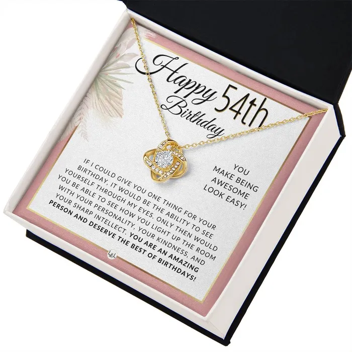 54th Birthday Gift Idea For Her Necklace For 54 Year Old Birthday Necklace For 54 Year Old Woman Beautiful Birthday Pendant Jewelry ShineOn Fulfillment Necklaces